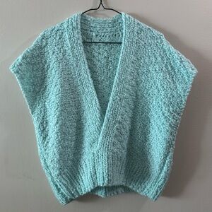 Cozy Aqua Knit Sweater Vest